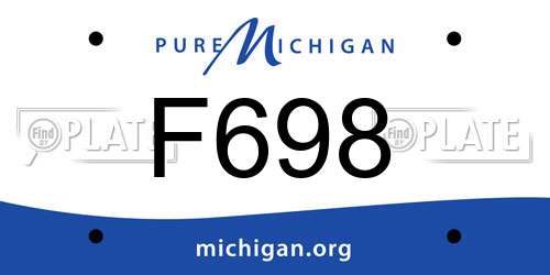 F698 Michigan License Plate