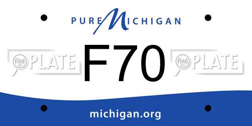 F70 Michigan License Plate