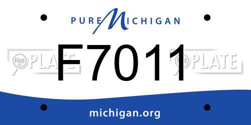 F7011 Michigan License Plate
