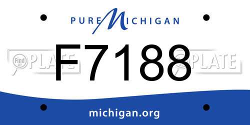 F7188 Michigan License Plate