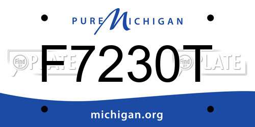 F7230T Michigan License Plate