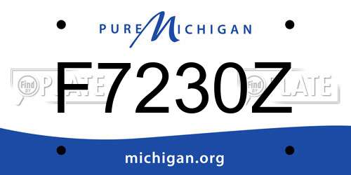 F7230Z Michigan License Plate