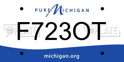 F723OT Michigan License Plate