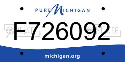 F726092 Michigan License Plate