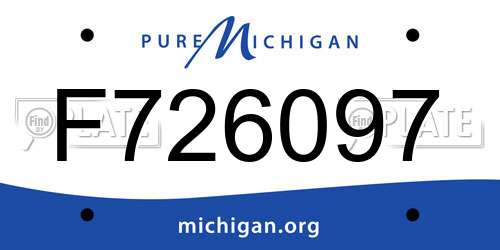 F726097 Michigan License Plate