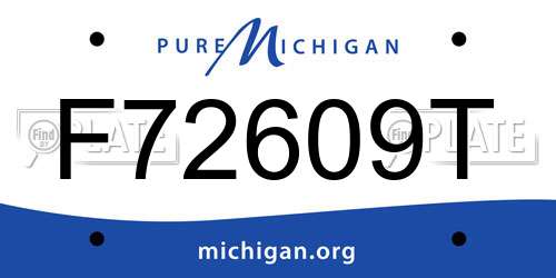F72609T Michigan License Plate