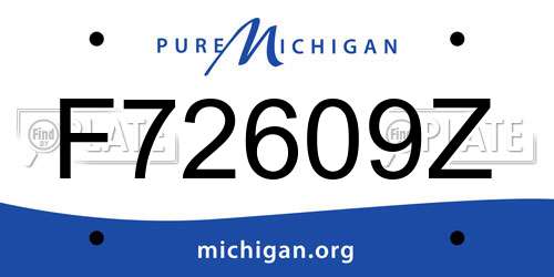 F72609Z Michigan License Plate