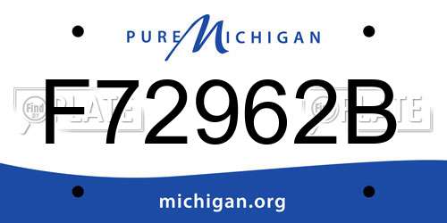 F72962B Michigan License Plate