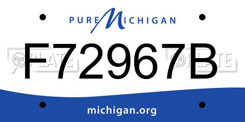 F72967B Michigan License Plate