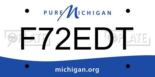 F72EDT Michigan License Plate
