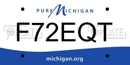 F72EQT Michigan License Plate