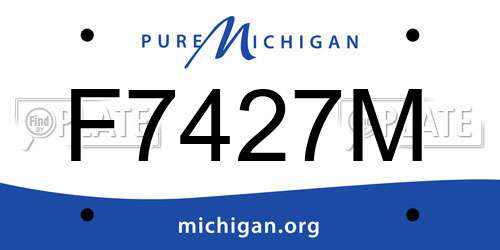 F7427M Michigan License Plate
