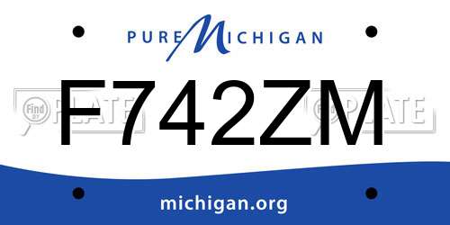 F742ZM Michigan License Plate