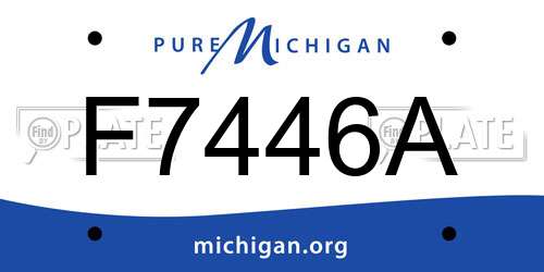 F7446A Michigan License Plate