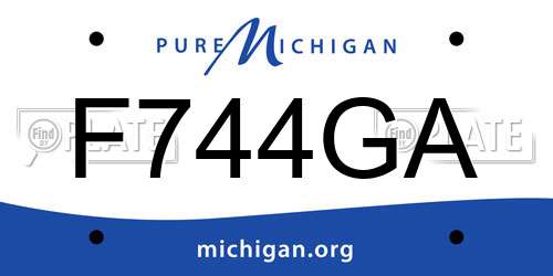 F744GA Michigan License Plate