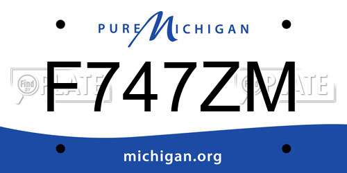 F747ZM Michigan License Plate