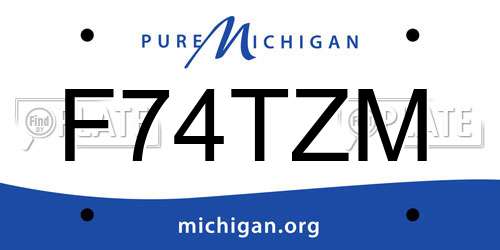 F74TZM Michigan License Plate