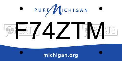 F74ZTM Michigan License Plate