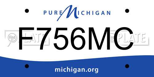 F756MC Michigan License Plate