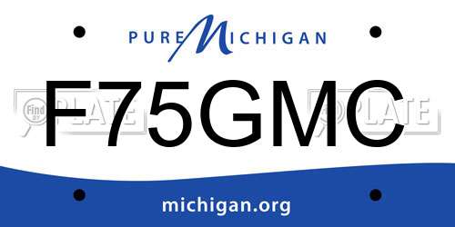 F75GMC Michigan License Plate
