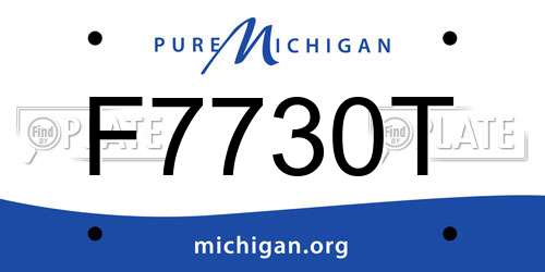 F7730T Michigan License Plate