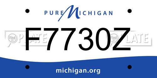 F7730Z Michigan License Plate