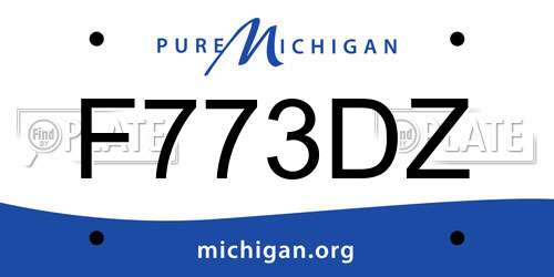 F773DZ Michigan License Plate