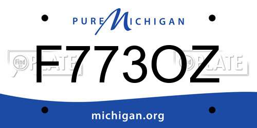 F773OZ Michigan License Plate