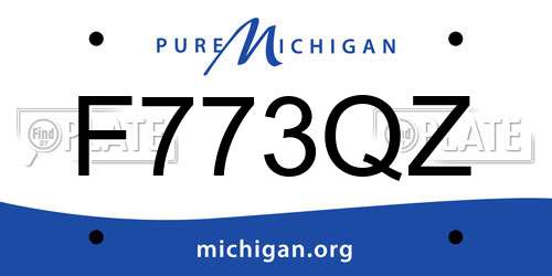 F773QZ Michigan License Plate