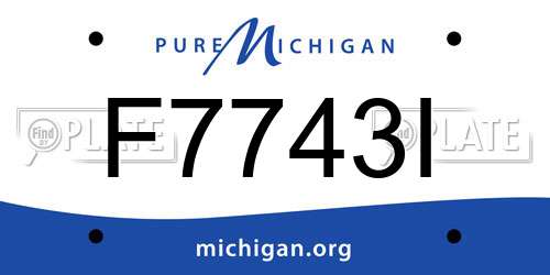 F7743I Michigan License Plate
