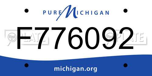 F776092 Michigan License Plate