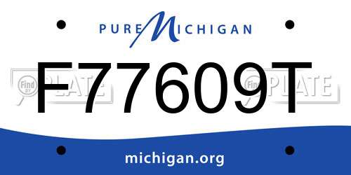 F77609T Michigan License Plate