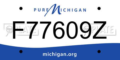F77609Z Michigan License Plate