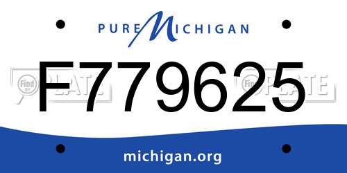 F779625 Michigan License Plate