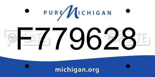 F779628 Michigan License Plate