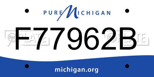 F77962B Michigan License Plate