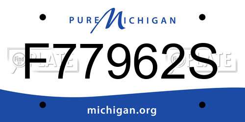 F77962S Michigan License Plate