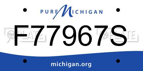 F77967S Michigan License Plate