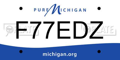 F77EDZ Michigan License Plate