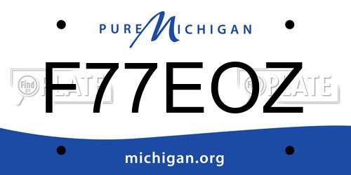 F77EOZ Michigan License Plate