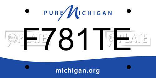 F781TE Michigan License Plate