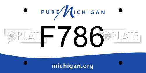 F786 Michigan License Plate