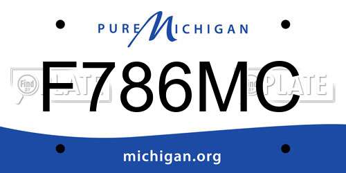 F786MC Michigan License Plate