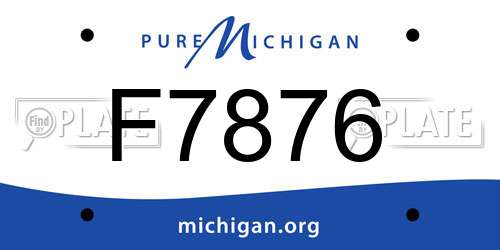 F7876 Michigan License Plate
