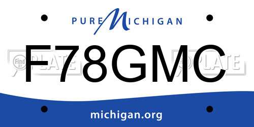 F78GMC Michigan License Plate