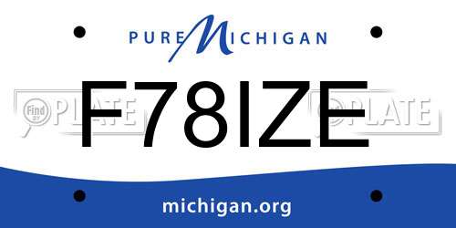 F78IZE Michigan License Plate