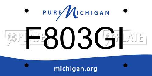 F803GI Michigan License Plate
