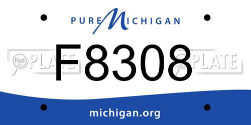 F8308 Michigan License Plate