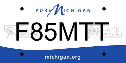 F85MTT Michigan License Plate