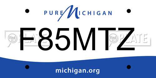 F85MTZ Michigan License Plate
